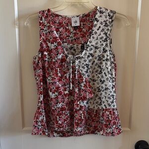 CAbi seraphina multicolored diary floral layered top. Size xsmall